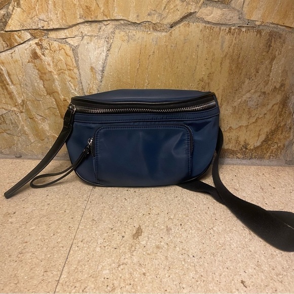 Christopher Kon crossbody ‘Fanny pack’ in rich navy blue shade with black detail - Picture 15 of 15
